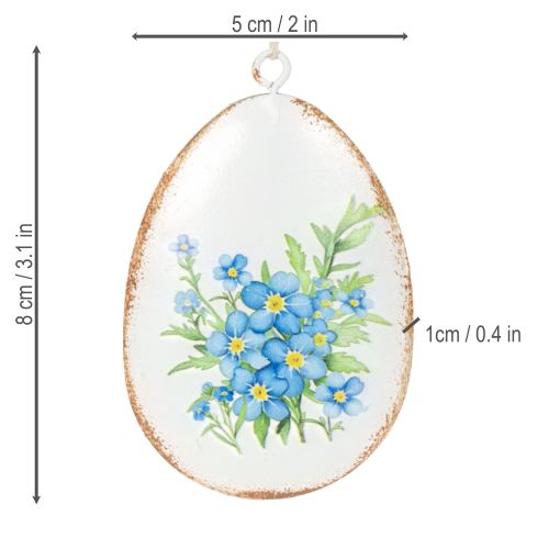 Artikel Påskeæg med forårsblomster, ideelle til påskebuketter eller vinduer, 8 cm, 8 stk.