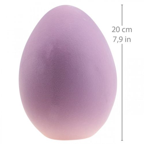 Artikel Påskeæg dekorative æg plast lilla flokket 20cm