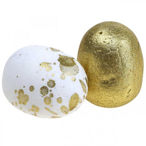 Floristik24 Styrofoam æg Styrofoam påskeæg hvidguld dekoration 3cm 32 stk