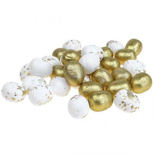 Floristik24 Styrofoam æg Styrofoam påskeæg hvidguld dekoration 3cm 32 stk