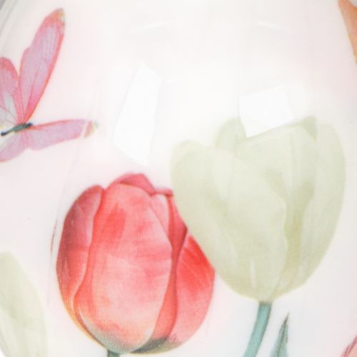 Artikel Påskeægdekoration, tulipanmotiv med bånd til ophængning og forårsdekoration, 6 cm, 12 stk.