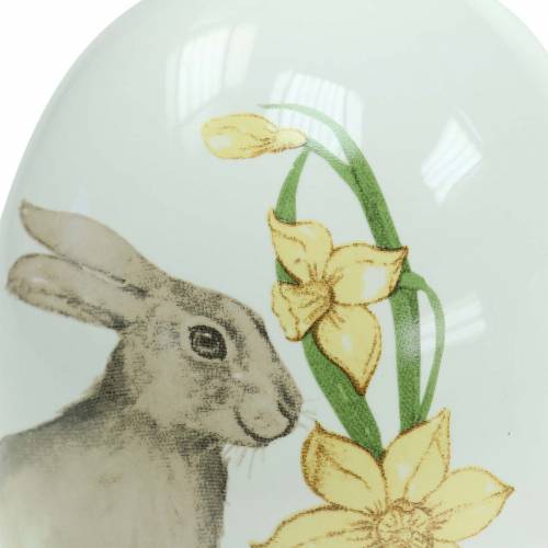 Floristik24 Keramisk æggehvide med kanin motiv Ø12,5cm H16cm 2stk