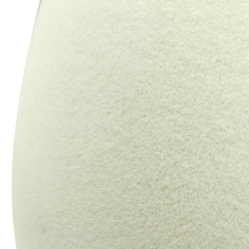 Floristik24 Påskeæg stort creme dekorativt æg flokkede butiksvindue dekoration 40cm