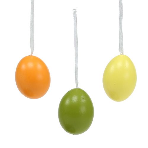 Floristik24 Hængeæg Grøn-Orange 6cm 12stk