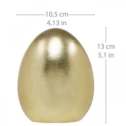Floristik24 Gyldne pynteæg, dekoration til påske, keramikæg H13cm Ø10,5cm 2stk.