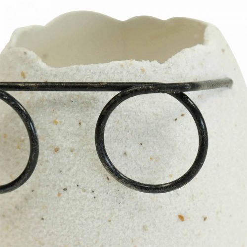 Floristik24 Æg med glas dekorativ vase hvid påskepynt Ø7,5cm H9cm 6 stk