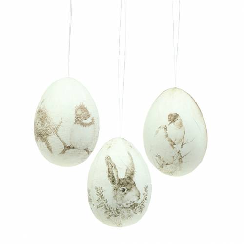 Floristik24 Æg vintage motiv til at hænge 8cm 6stk