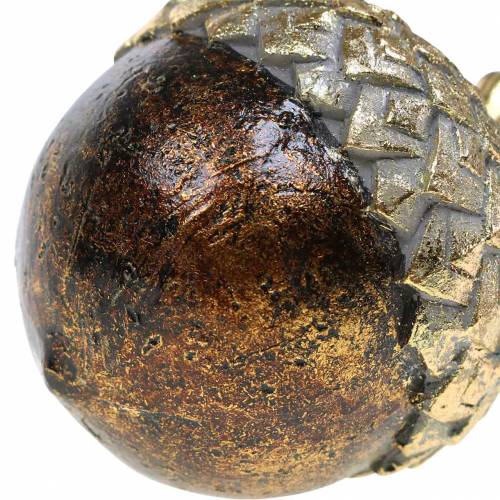 Floristik24 Dekorativ agern gylden Ø7.4cm H9.7cm