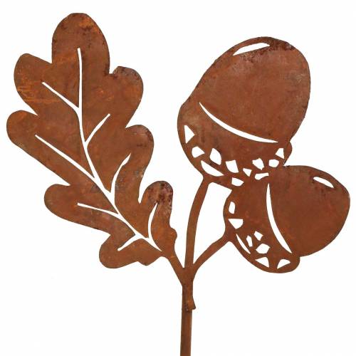 Artikel Havespil agern med bladpatina metal H19cm 6 stk
