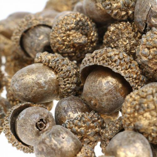 Artikel Efterårsfrugter gyldne, festlige efterårsdekorationer, dekorative agern selvfølgelig, adventsdekoration Ø1,5 - 2,5cm L1,5 - 3cm 300g