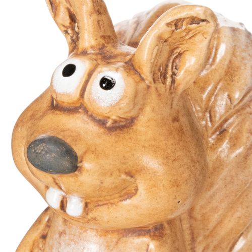 Siddende egernfigur til efterårsdekoration, 10 cm | Floristik24.dk