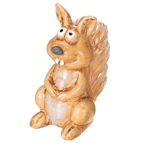 Siddende egernfigur til efterårsdekoration, 10 cm | Floristik24.dk