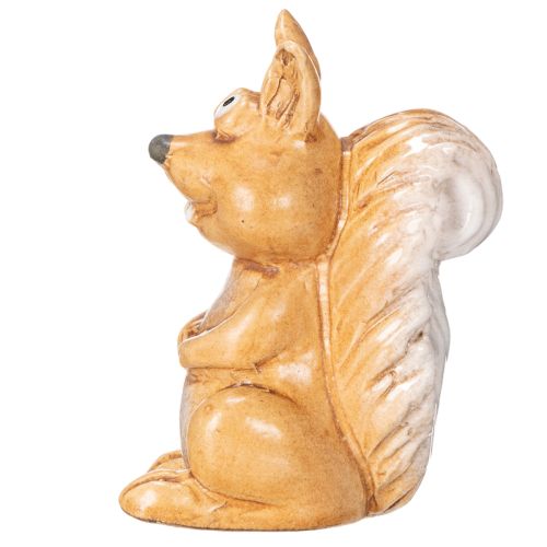 Siddende egernfigur til efterårsdekoration, 10 cm | Floristik24.dk