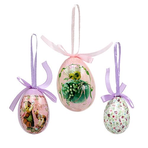 Floristik24 Æg med mønster lilla-pink 5-8cm 8stk