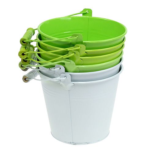 Floristik24 Spand grøn mix Ø14cm H12cm 6stk