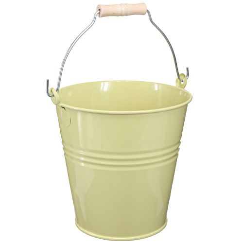 Floristik24 Spand metal urtepotte i grøn-gul 26x22,5x23cm 6l