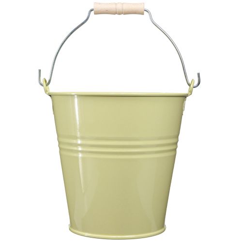 Artikel Spand metal urtepotte i grøn-gul 26x22,5x23cm 6l