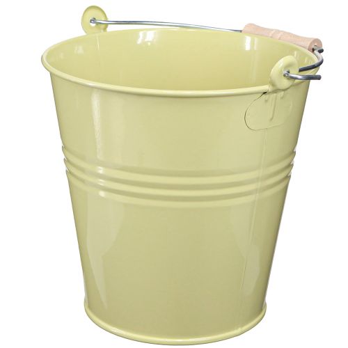 Artikel Spand metal urtepotte i grøn-gul 26x22,5x23cm 6l