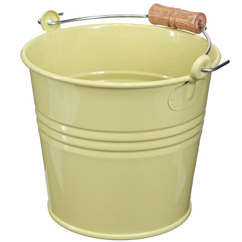 Artikel Spand Metal Urtepotte Håndtag Grøn-Gul 20x17,5x16cm 2 stk.