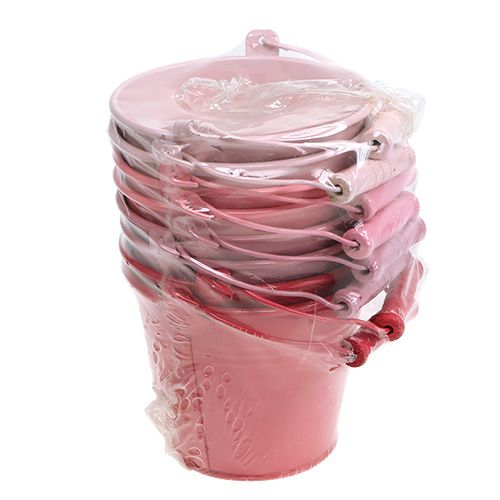 Floristik24 Spand lyserød blanding Ø12cm H10cm 8stk