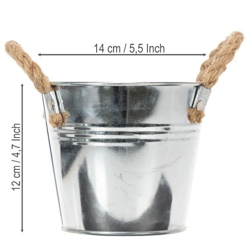 Spand med rebhåndtag Ø14cm H12cm | Floristik24.dk