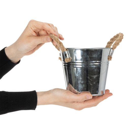 Spand med rebhåndtag Ø14cm H12cm | Floristik24.dk