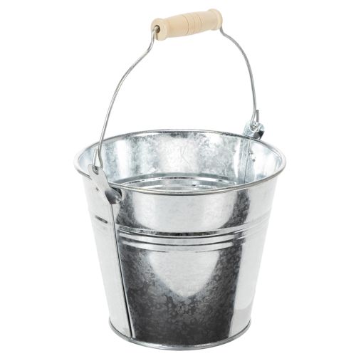 Spand Ø14cm H12cm 6 stk. zink, blank | Floristik24.dk