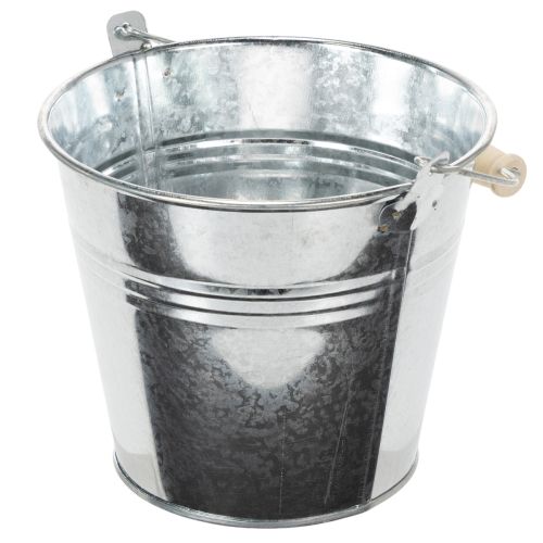 Spand Ø14cm H12cm 6 stk. zink, blank | Floristik24.dk