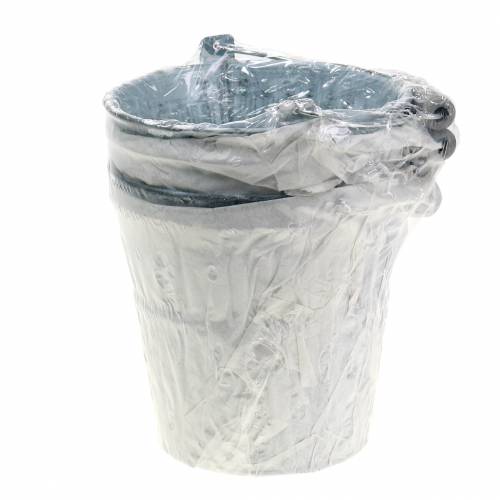 Floristik24 Zinkspand med flettet mønster grå Ø13cm H11,5cm 4stk