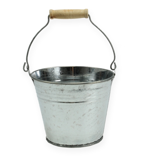 Floristik24 Spand Ø12cm H10cm 8stk. Skinnende zink