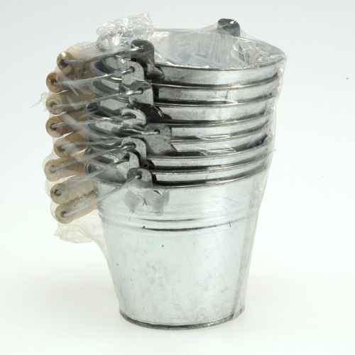 Artikel Spand Ø12cm H10cm 8stk. Skinnende zink