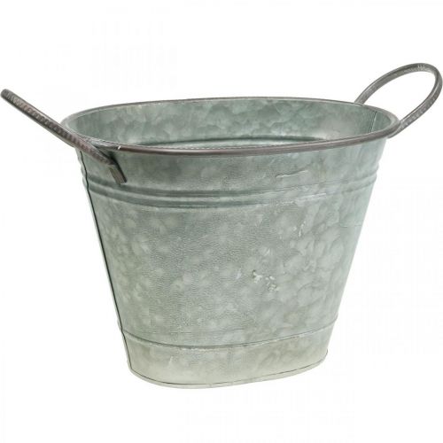 Floristik24 Planter kar, metalbeholder med håndtag, dekorativ skål L32cm H24cm