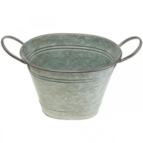 Floristik24 Planter kar, metalbeholder med håndtag, dekorativ skål L32cm H24cm