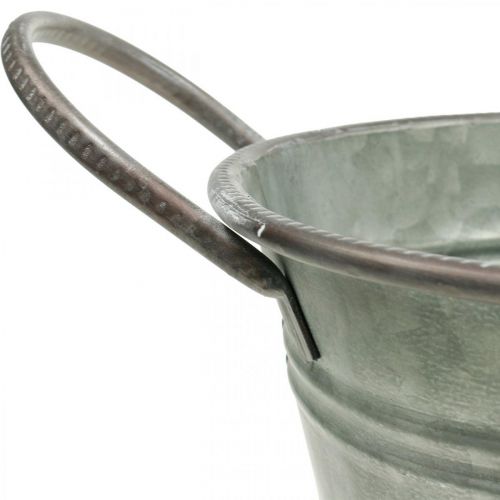 Floristik24 Planter kar, metalbeholder med håndtag, dekorativ skål L32cm H24cm