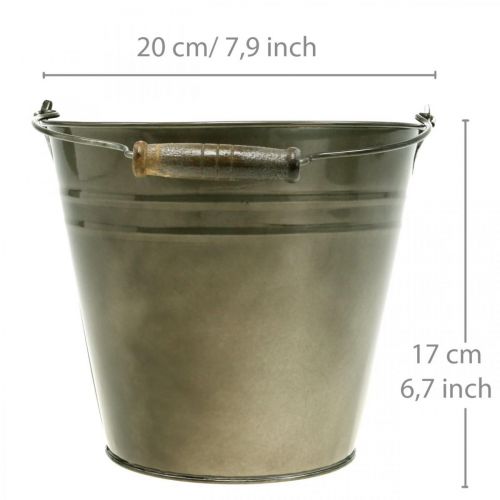 Floristik24 Metalkrukke, spand til udplantning, plantekasse Ø20cm H17cm