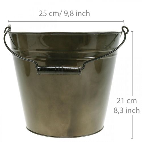 Floristik24 Metalspand, plantekrukke, metalbeholder Ø25cm H21cm