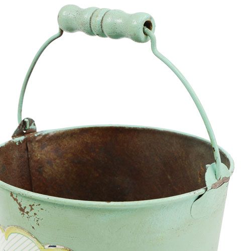 Floristik24 Dekorativ spand antik med motiv Ø13,5cm H14,5cm