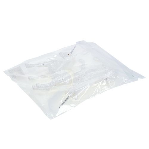 Floristik24 Unicorn hvid med glitter 18cm 2stk