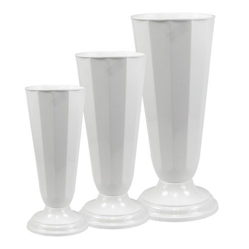 Floristik24 Vase &quot;Szwed&quot; hvid Ø13cm - 20cm, 1 stk