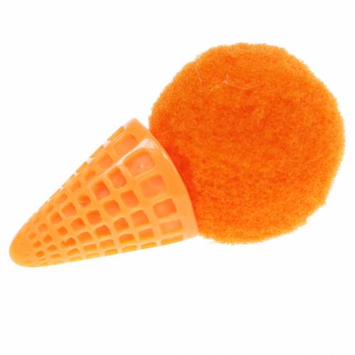 Artikel Is i vaffel kunstgrøn, gul, orange assorteret 3,5 cm 18 stk.