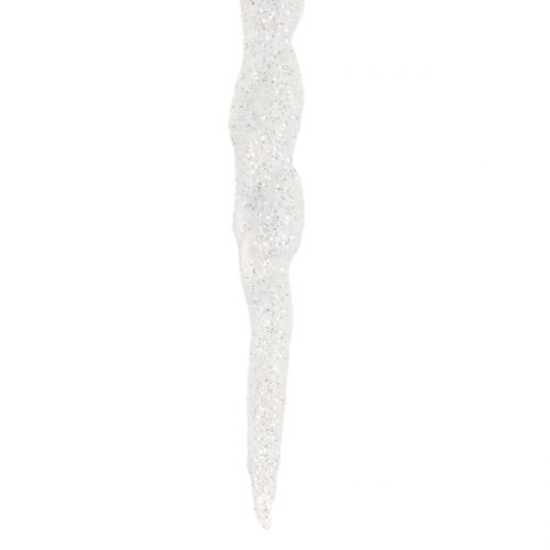 Artikel Icicle-bøjle hvid, sølv 13cm 12stk