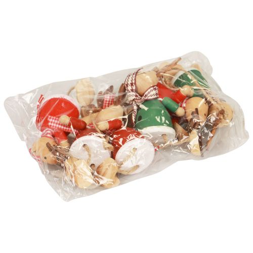 Floristik24 Elgdekoration træ dekorationsbøjle julegrøn rød 10,5cm 6 stk