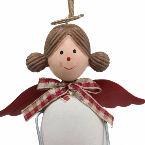 Artikel Julefigurer engel og rensdyr til at hænge hvid, rød Ø4,7cm H20 / 18cm 2stk