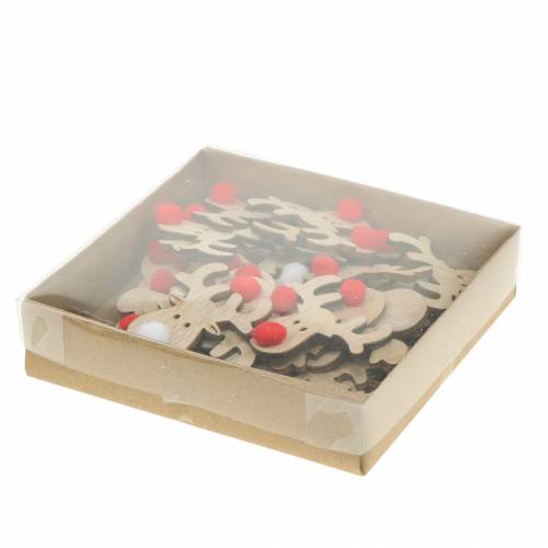 Floristik24 Spredte deco elghoveder træ 4,5cm 36p