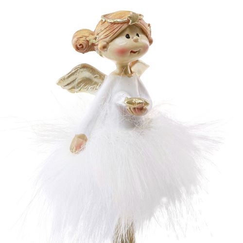 Floristik24 Engle dekorative julefigurer i hvidguld H10,5cm 2stk