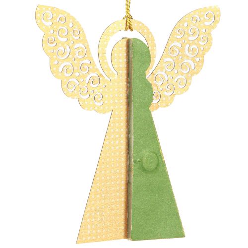 Floristik24 Angel honeycomb papir dekoration julegrøn guld 12cm 4 stk