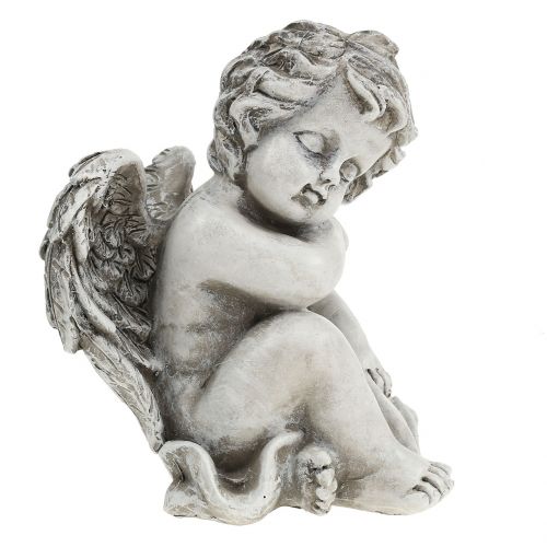 Artikel Mindefigur sovende engel grå 16cm 2 stk