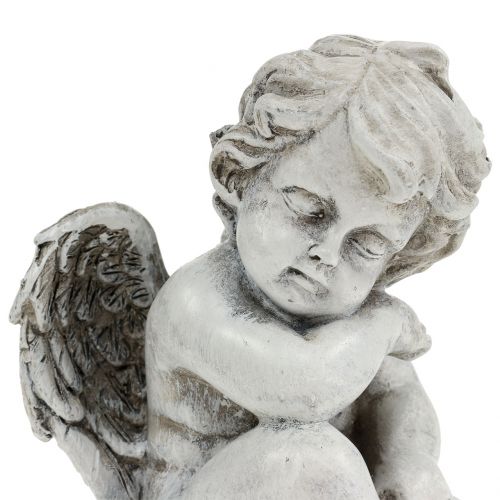 Artikel Mindefigur sovende engel grå 16cm 2 stk