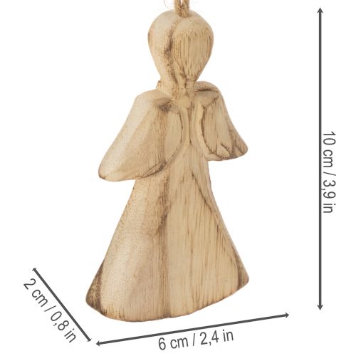 Englefigur til ophængning på juletræ, 10 cm, 12 stk. | Floristik24.dk