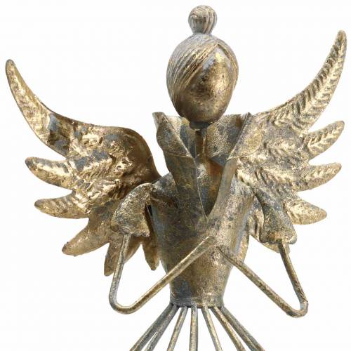 Floristik24 Dekorativt englemetal antikguld Ø9,2 H22cm
